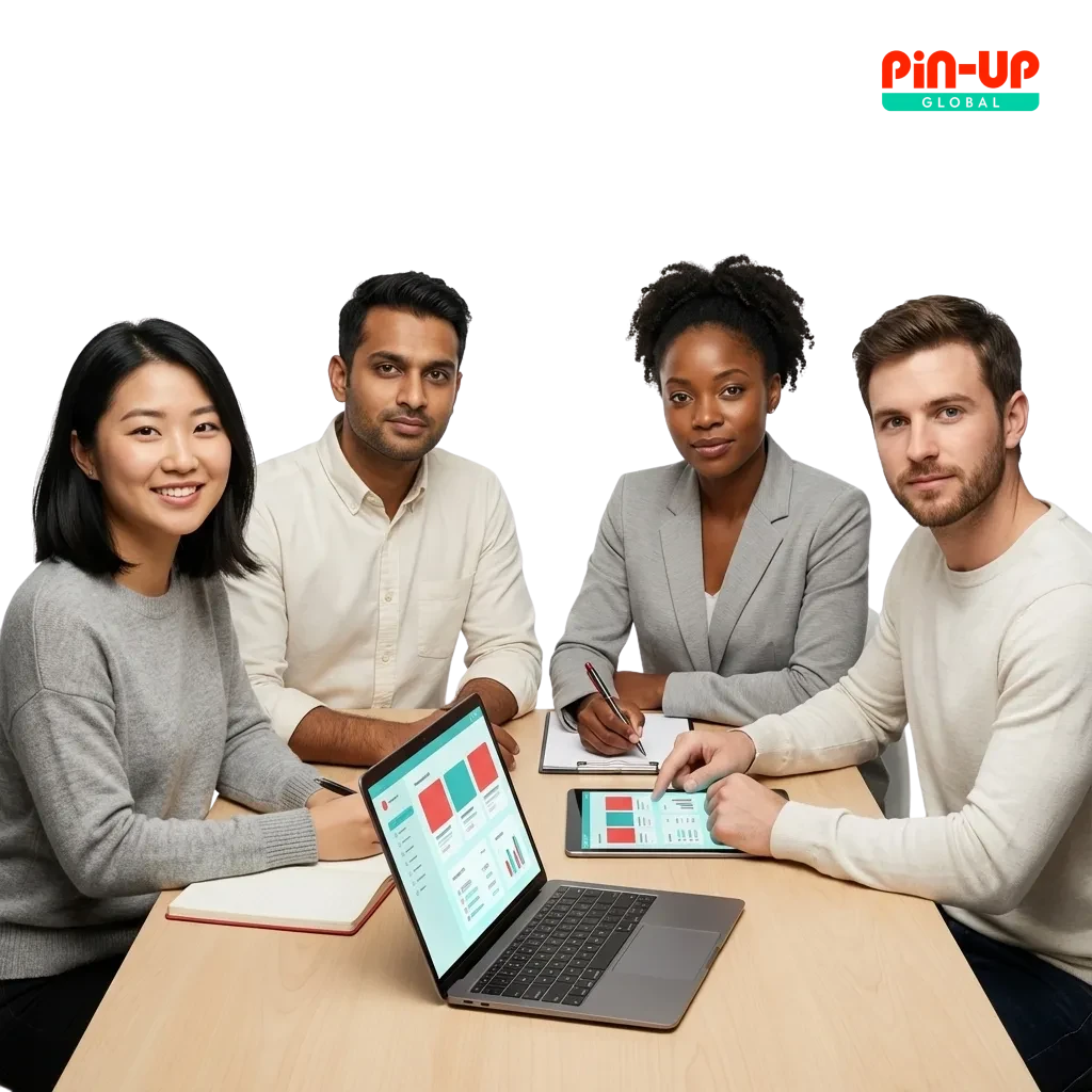 Pin-Up casino and sports betting platform showing gaming options, mobile app interface, and welcome bonus offer for players