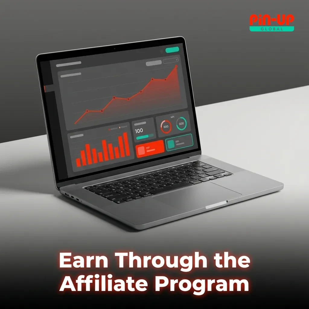 Pin-Up Affiliates program dashboard showing commission structures, marketing tools, and payment options for partners.