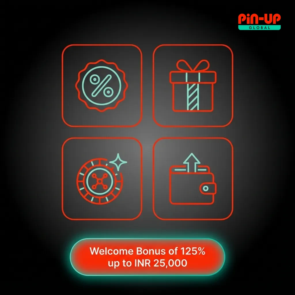 125% welcome bonus up to INR 25,000 for new players on first deposit with 30x wagering requirement