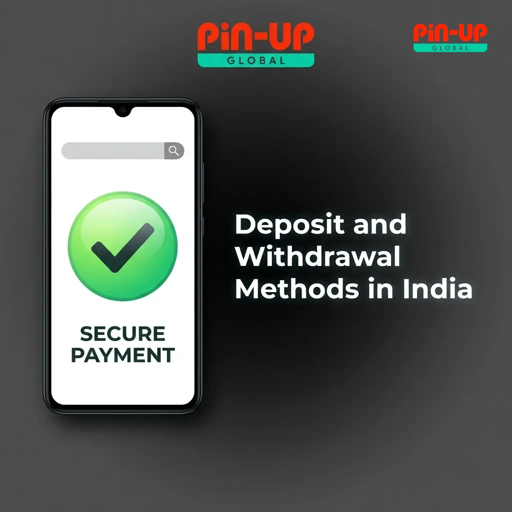 Pin-Up payment methods interface showing PayTM, UPI, PhonePe, GPay and cryptocurrency options for Indian users