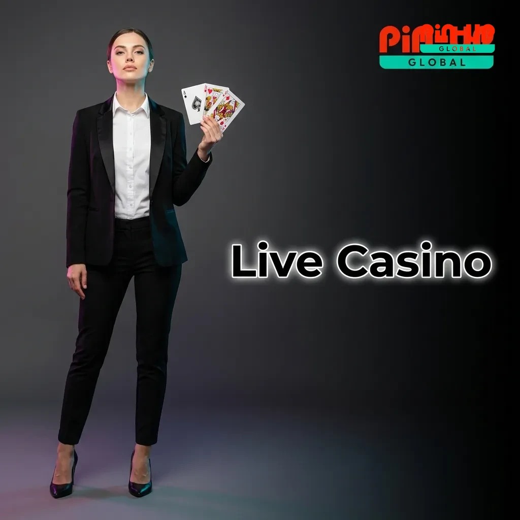 Live casino dealers hosting blackjack, roulette, and game shows in HD studio streams with real-time betting