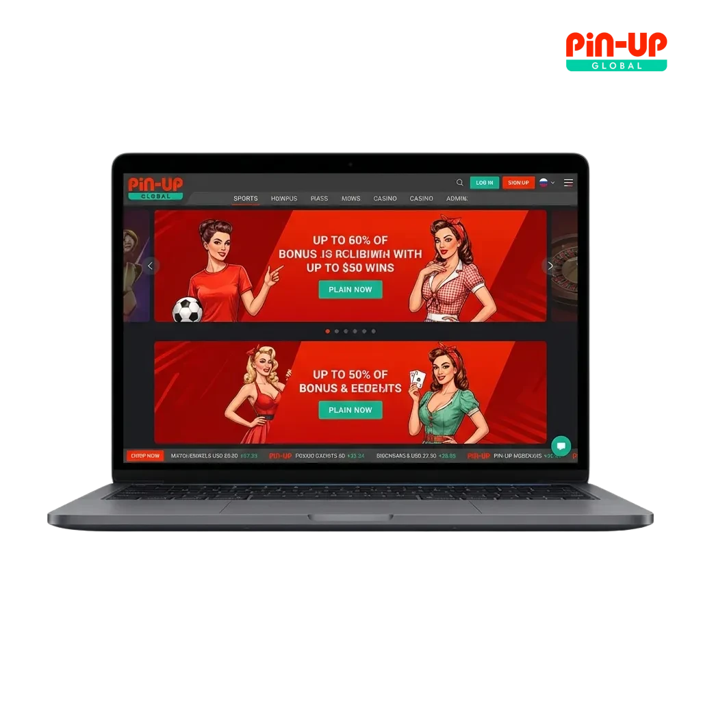 Pin-Up online casino homepage showing slots, live dealer games, and payment options for Indian players since 2016