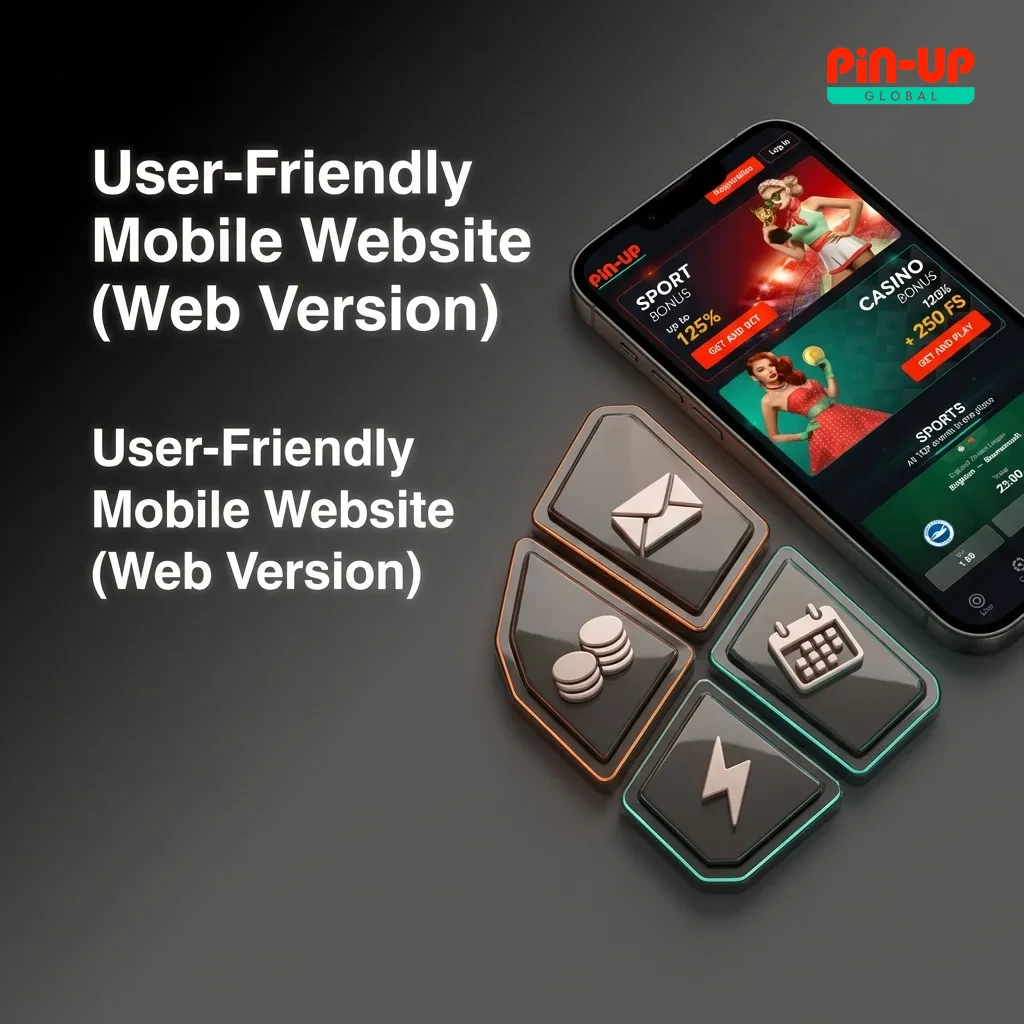 Mobile website offering full casino functionality without downloads, accessible on any device through browser.