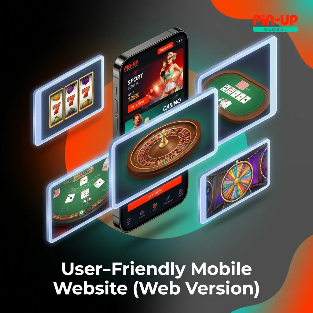 Mobile website interface showing instant browser access to gaming account with no download required