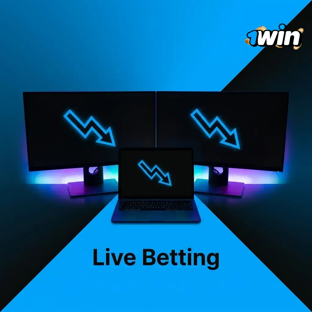 Live betting interface on 1win showing real-time odds for cricket, football, tennis and kabaddi with live score ticker